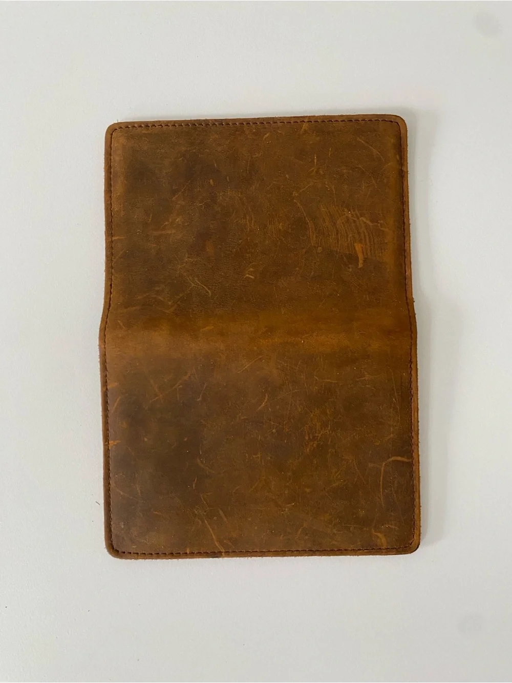 Classic Slim Rustic Leather Card Holder Wallet - Brown